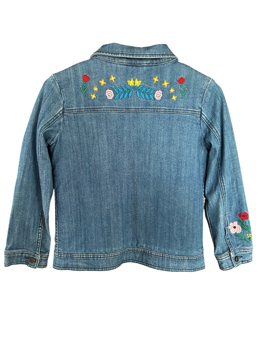 Hanna Andersson Blue Denim Sherpa Lined Novelty Applique Jean Jacket Sz 140 / 10 - Picture 7 of 10